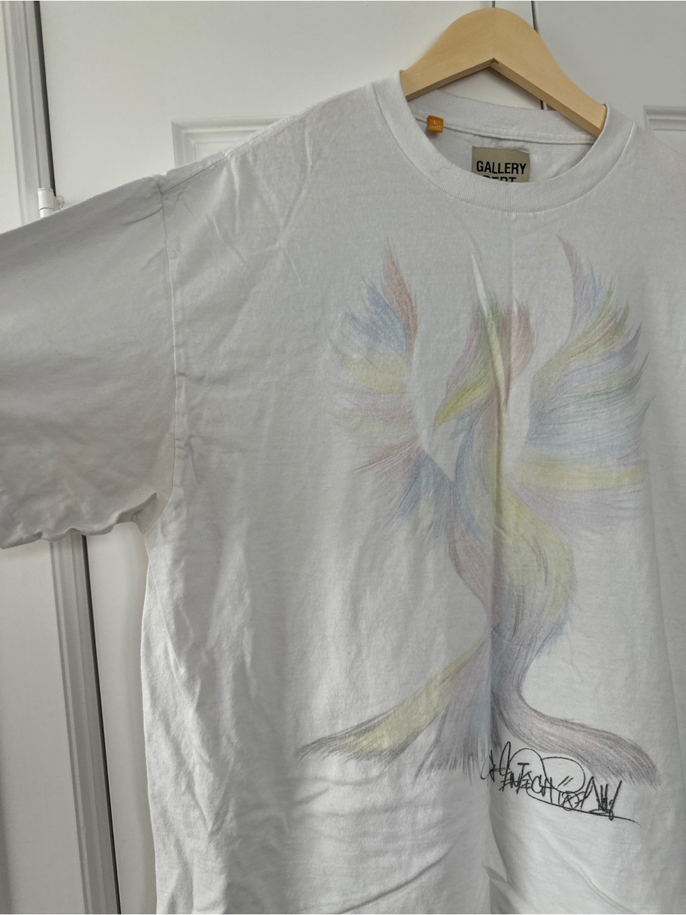 Gallery Dept. White Tee with Subtle Pastel Print